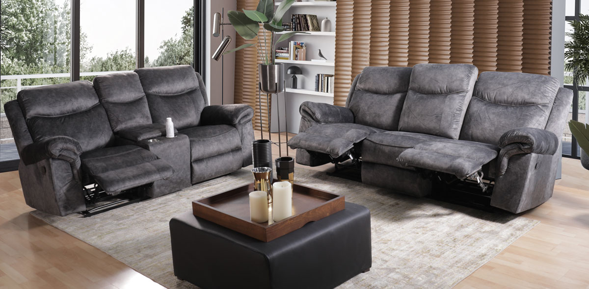 Sala con Reclinables Twin Falls Gris