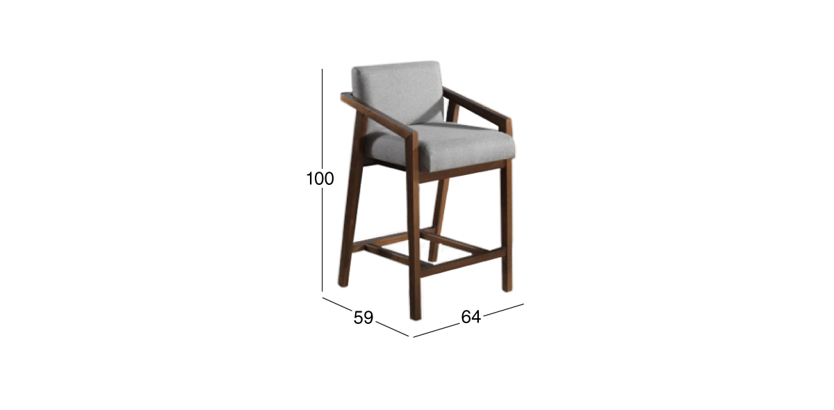 Banco Bar Kansas Gris
