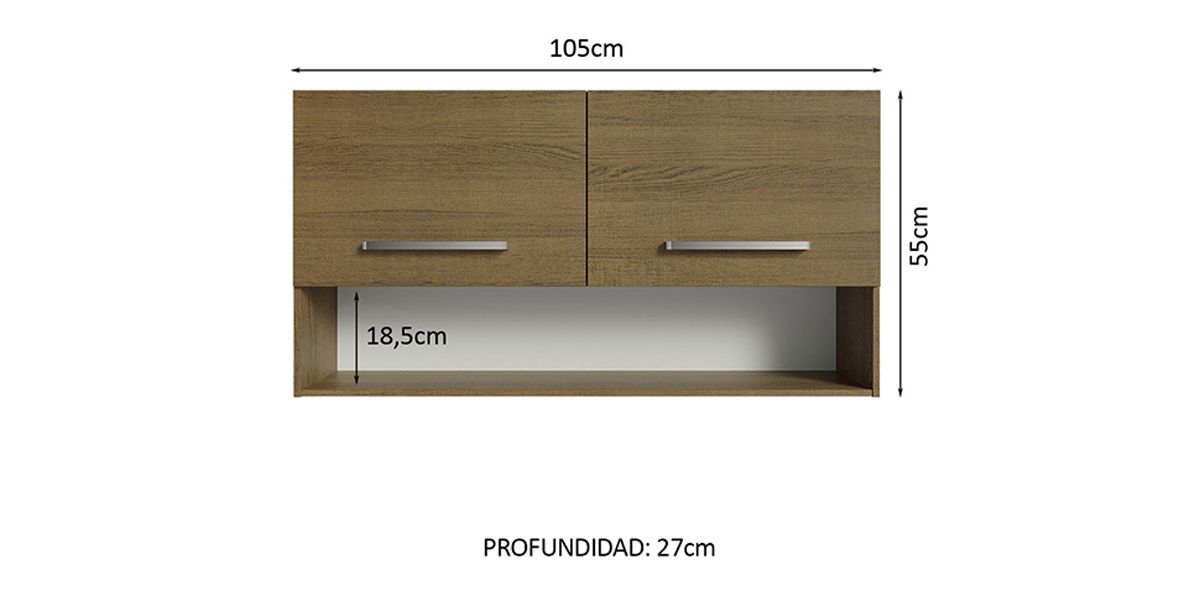Gabinete Superior 105 cm Emilly Café