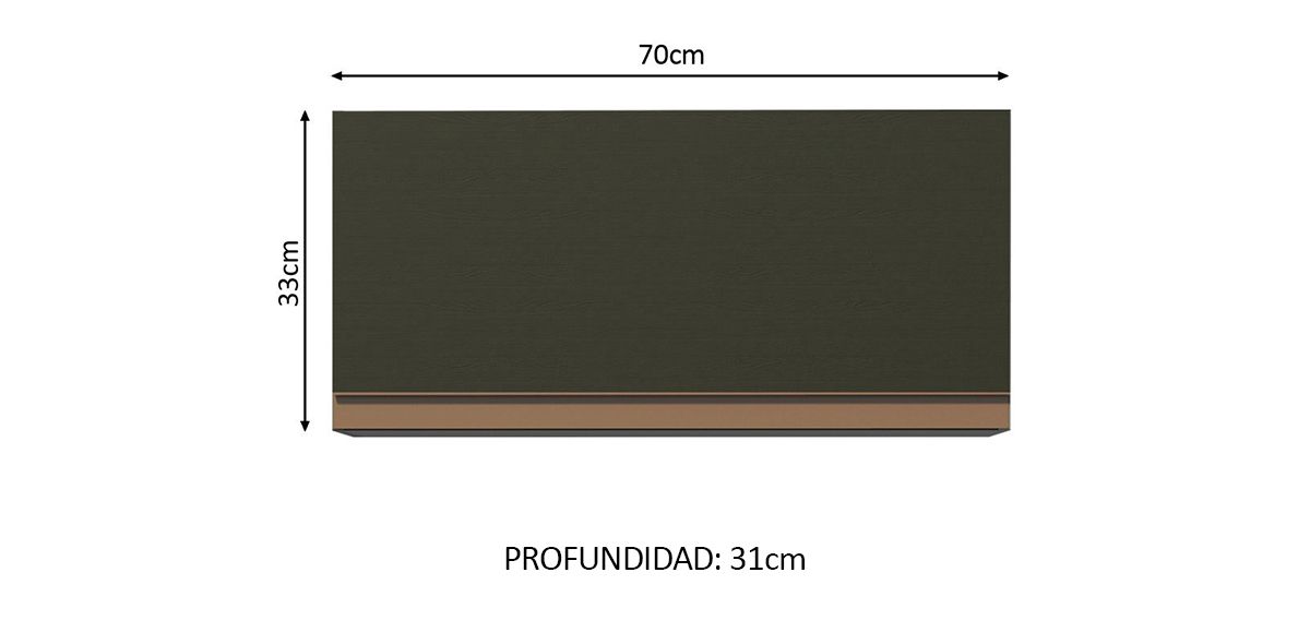 Gabinete Superior 70 cm Reims Negro