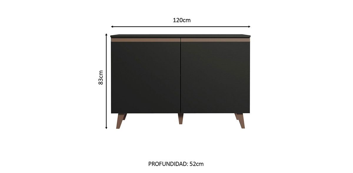 Gabinete Inferior 120 cm Reims Negro