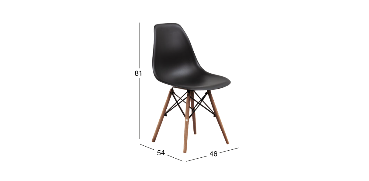 Juego de 2 Sillas Atlas Negro