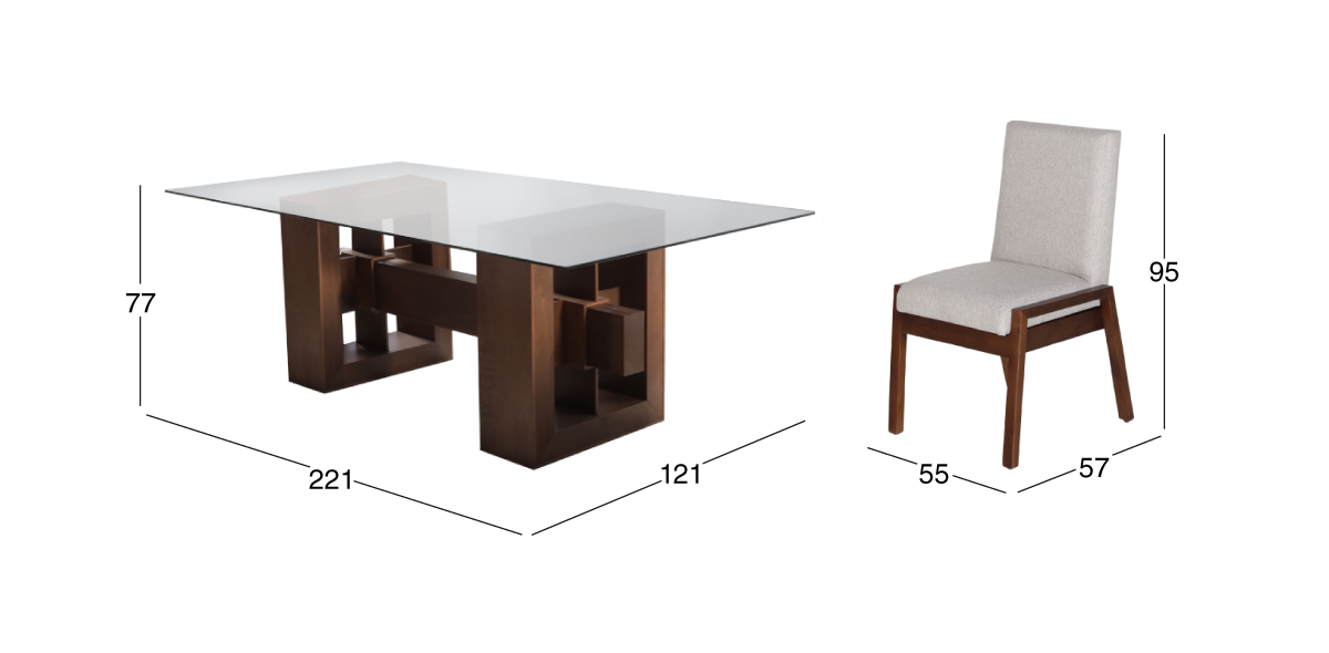 Comedor Berlín con 4 Sillas Beige