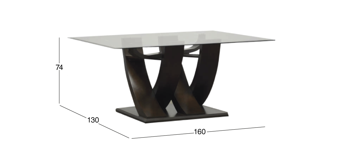 Mesa Comedor de Cristal Burj Café