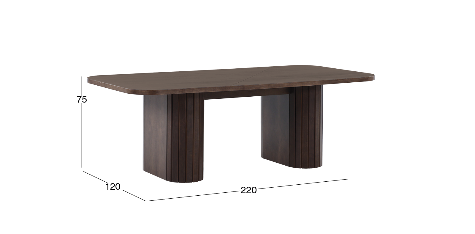 Mesa Comedor 220 x 120 cm Enzzo Café