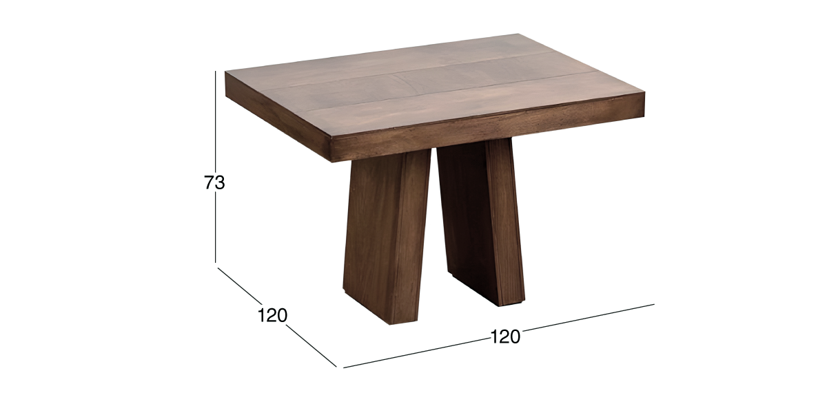 Mesa Comedor Cuadrada 120 cm Odette Café