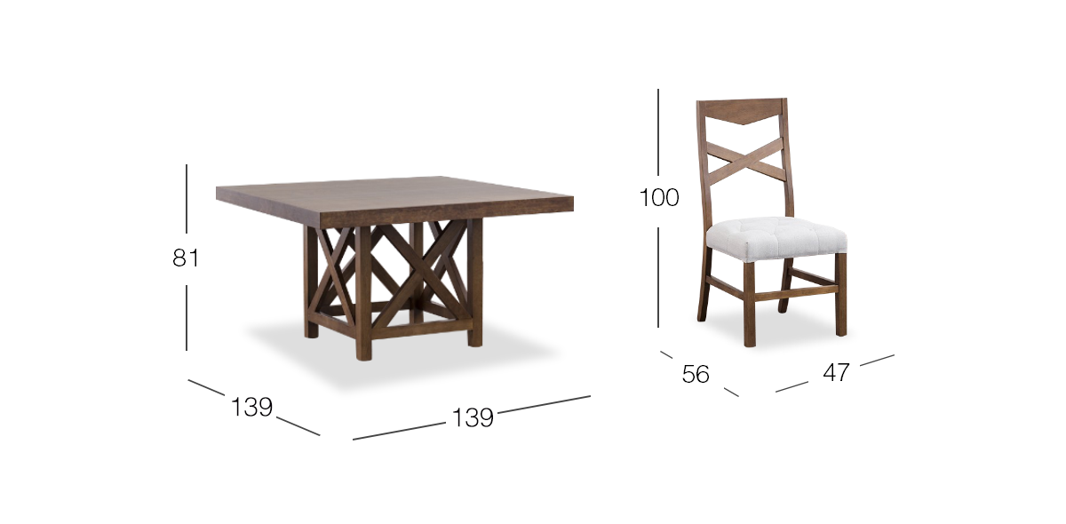Comedor Mika Café con 6 Sillas Beige