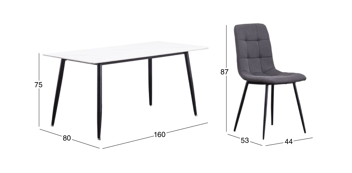 Comedor Clever Gris 7 Piezas