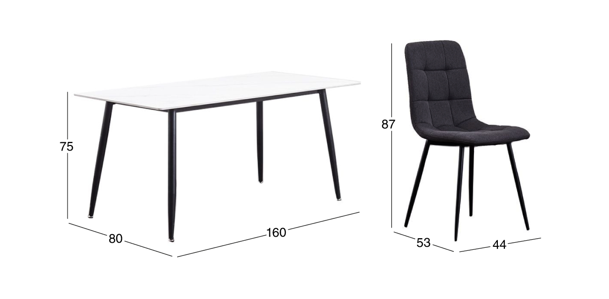 Comedor Clever Negro 7 Piezas