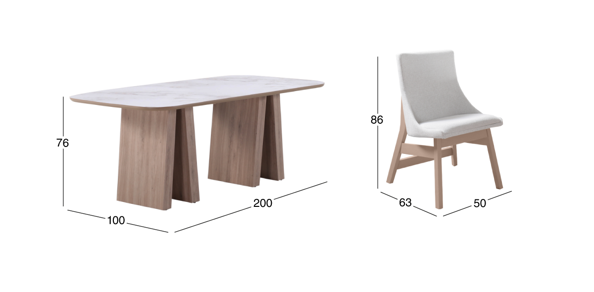 Comedor Tirsa Casa Anahi con 6 Sillas Gris