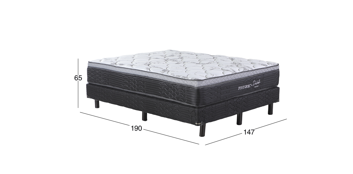 Colchón y Box Restonic Queen Size Dakota