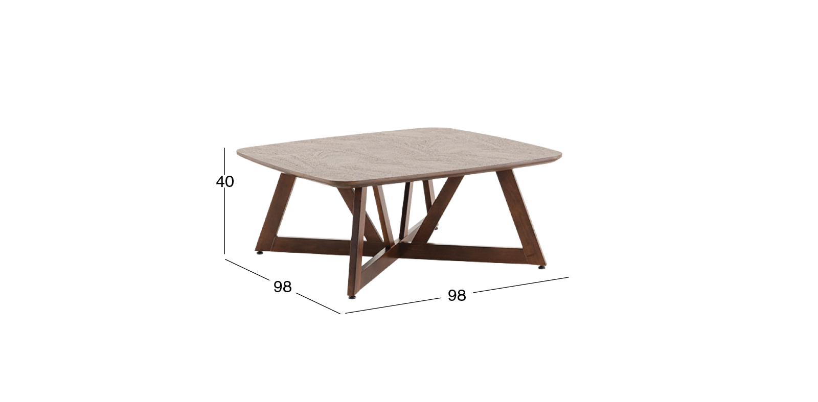 Mesa de Centro 98 x 98 cm Valenza Café