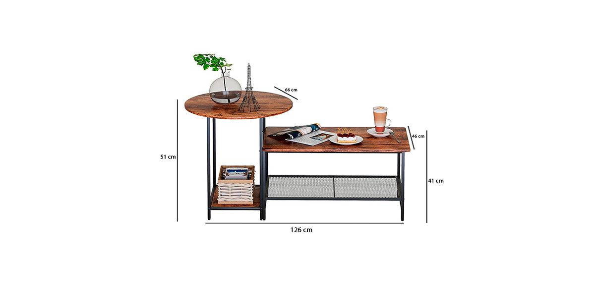 Mesa De Centro Irregular Clai Café