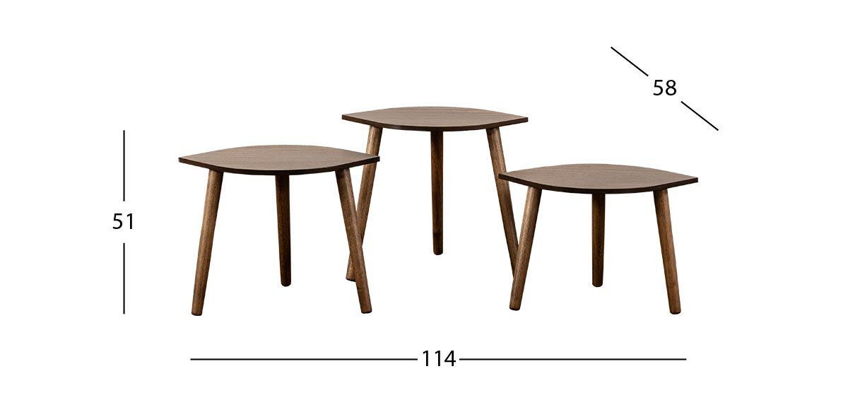 Mesa de Centro Hilda Café 3 Piezas