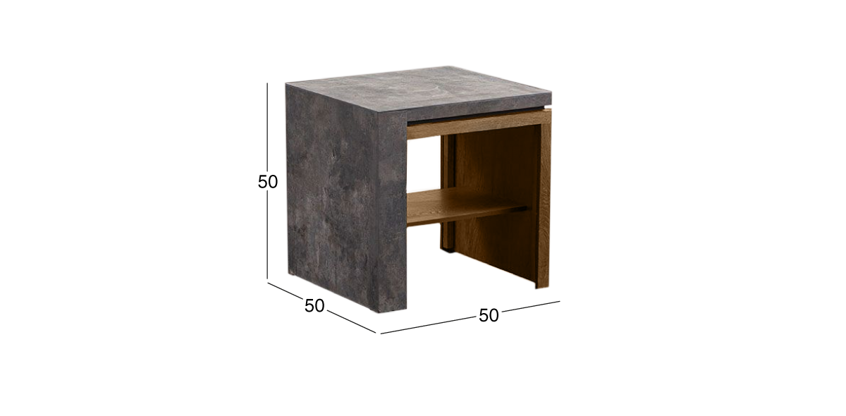 Mesa Lateral Cuadrada Stone Café