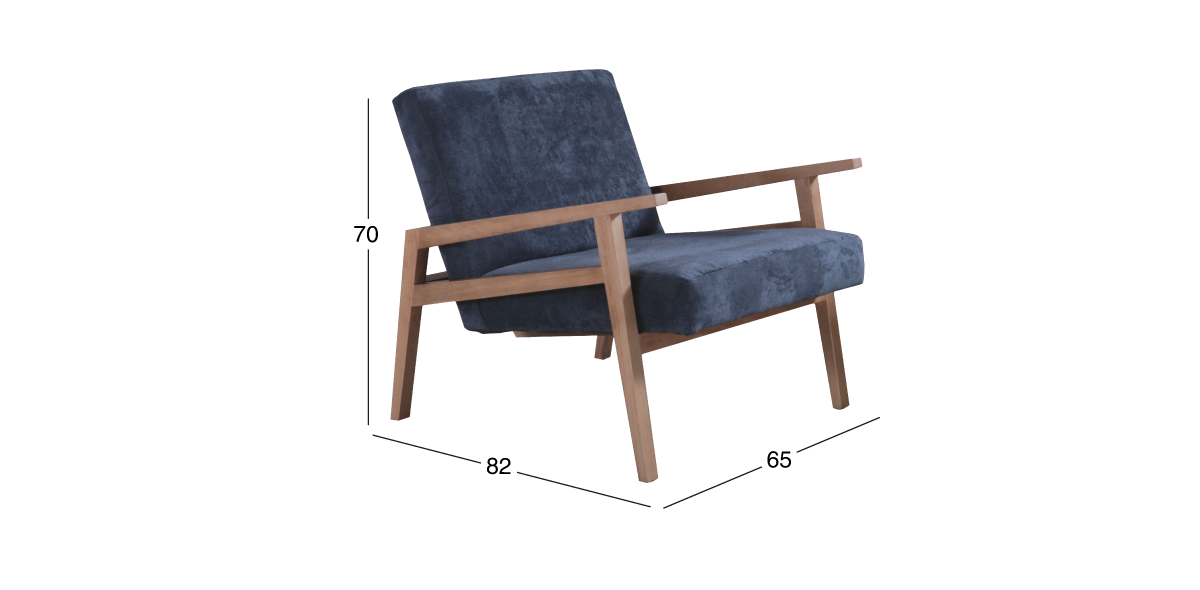 Sillón de Microfibra Briton Azul Marino