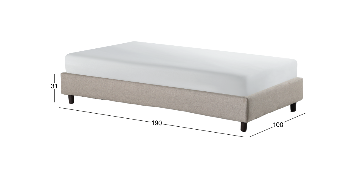 Base de Cama Individual Sander Beige