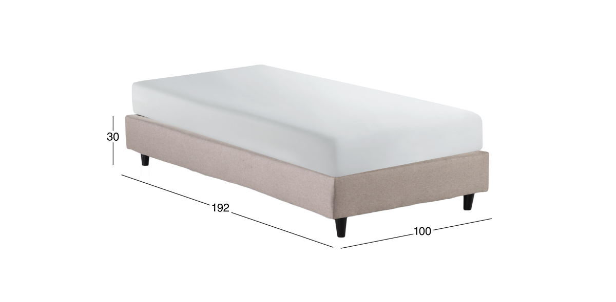 Base de Cama Individual Valeria Beige