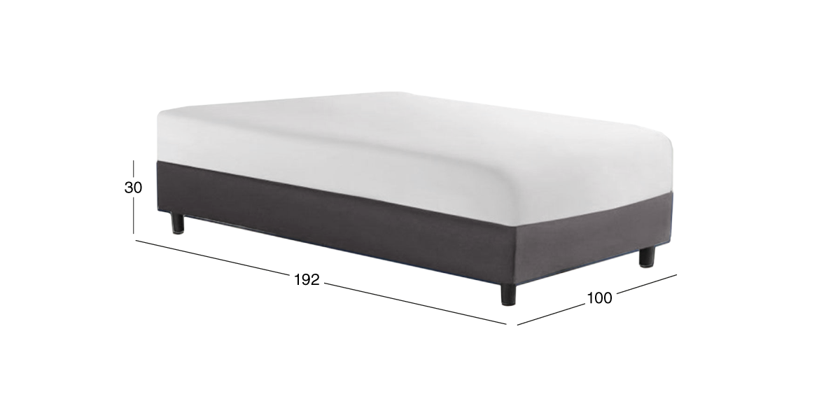 Base de Cama Individual Valeria Gris