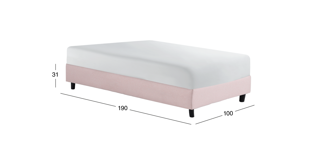 Base de Cama Individual Sander Rosa