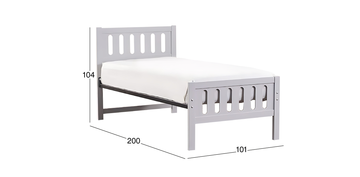 Cama Individual Elena Gris