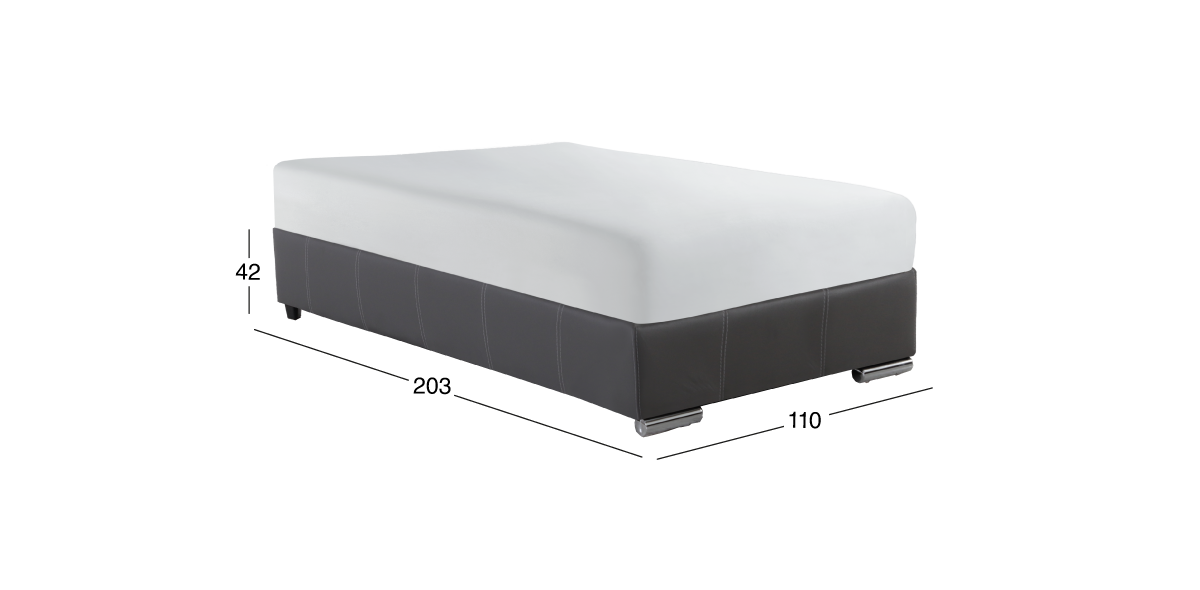 Base de Cama Individual Vielka Gris