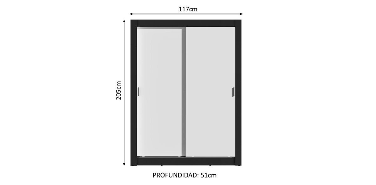 Clóset Ropero Dallas Blanco de 2 Puertas | Armario Organizador