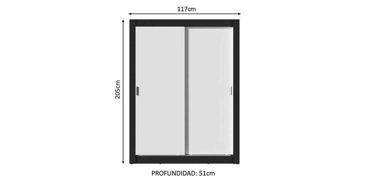 Clóset Ropero Dallas Blanco de 2 Puertas | Armario Organizador