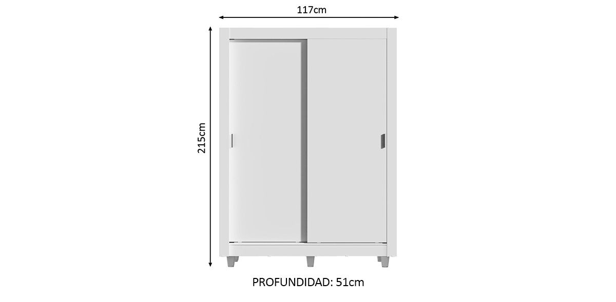 Clóset Ropero 117 cm Danae Blanco | Armario Organizador