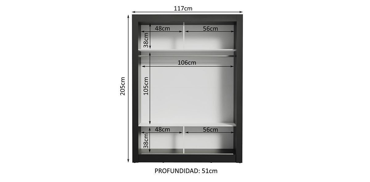 Clóset Ropero Denmark Blanco con 2 Puertas | Armario Organizador