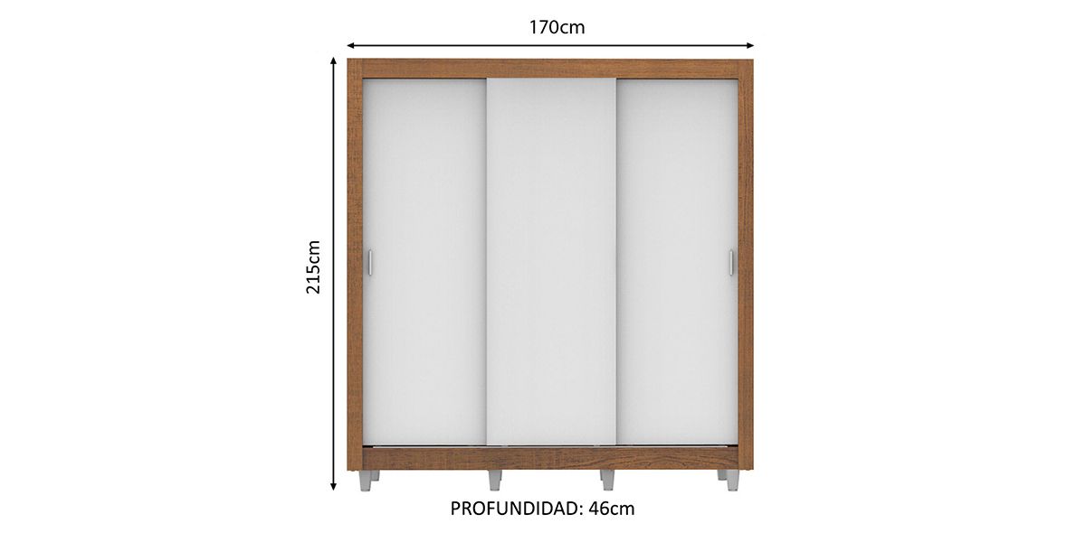 Clóset Ropero Lyon Blanco de 3 Puertas | Armario Organizador