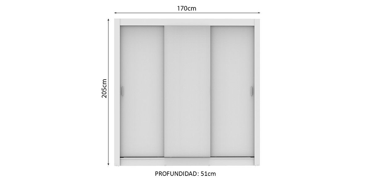 Clóset Ropero Monaco Blanco de 3 Puertas | Armario Organizador