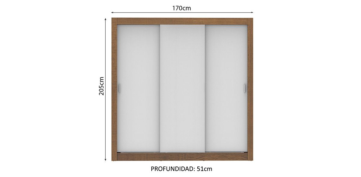 Clóset Ropero Monaco Blanco de 3 Puertas | Armario Organizador