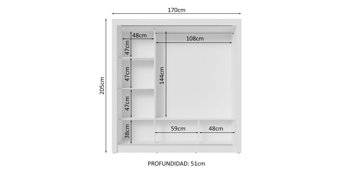 Clóset Ropero Nobre Blanco con 3 Puertas | Armario Organizador