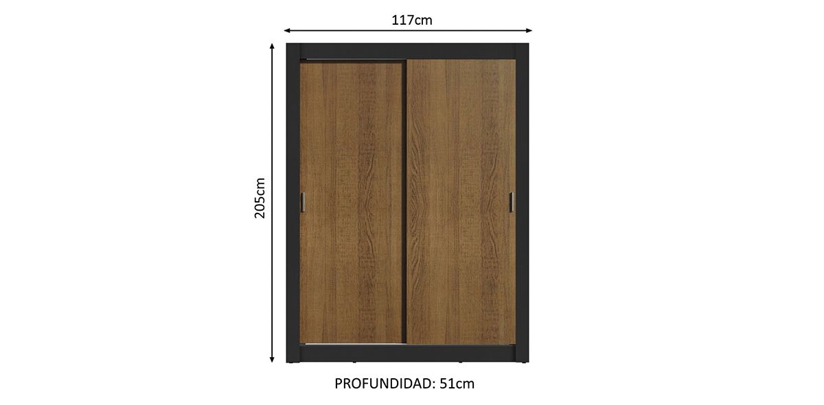 Clóset Ropero 117 cm Dayana Café | Armario Organizador
