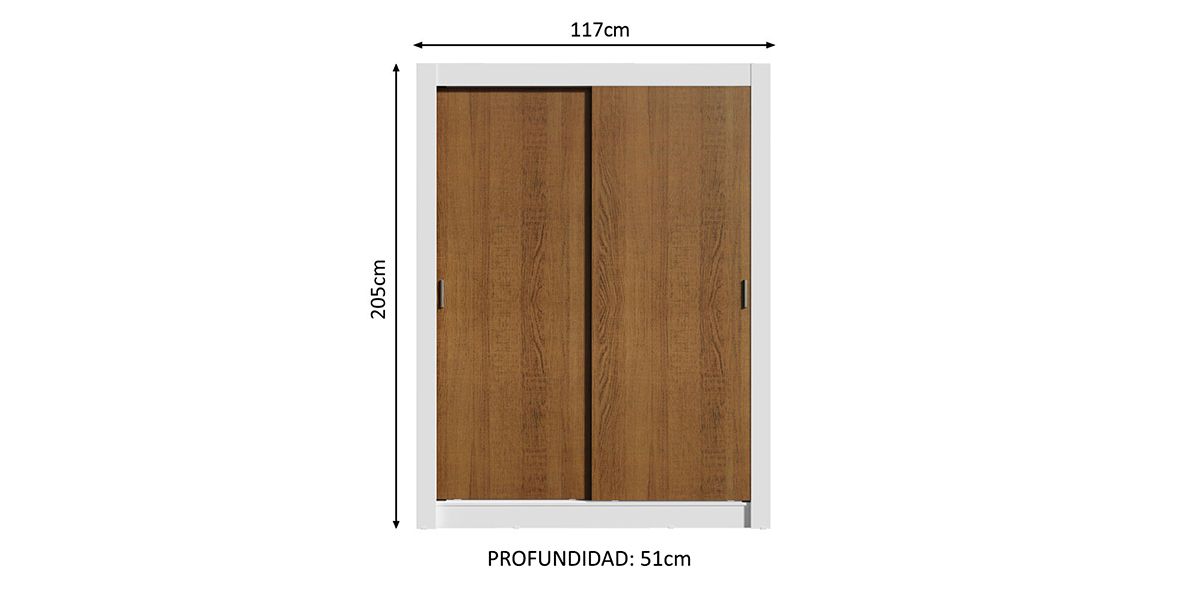 Clóset Ropero Denver Café de 2 Puertas | Armario Organizador
