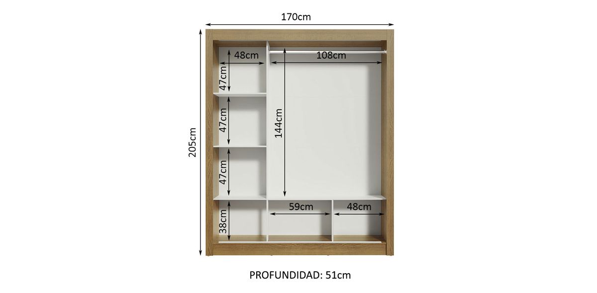 Clóset Ropero Monaco Café de 3 Puertas| Armario Organizador