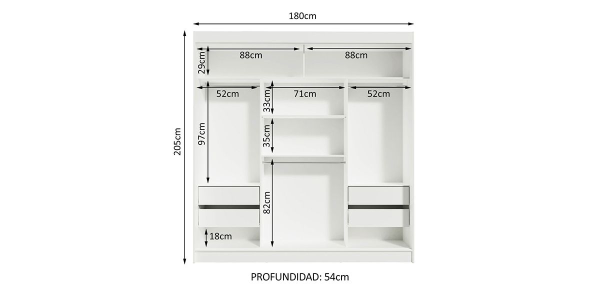 Clóset Ropero Reno Café | Armario Organizador