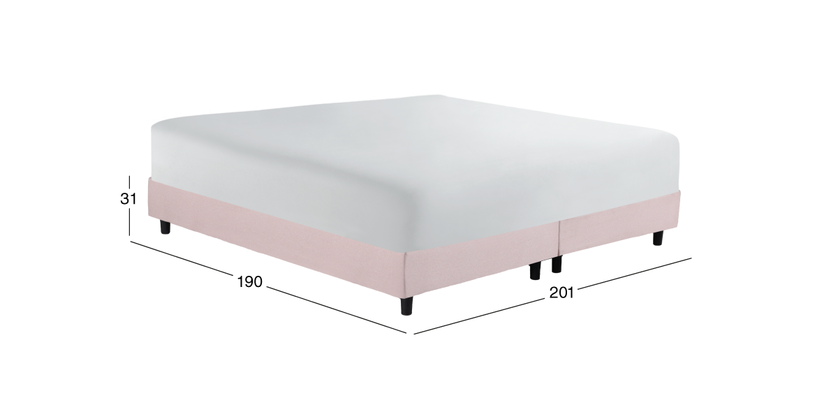 Base de Cama King Size Valeria Rosa