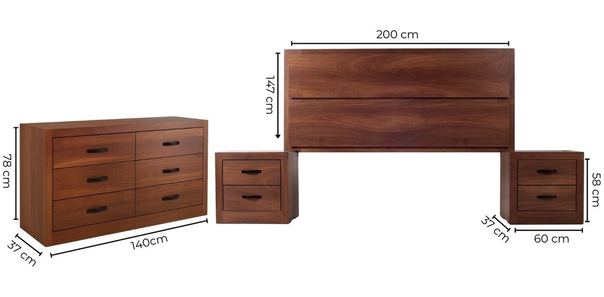 Recámara King Size Zia Parota 4 Piezas