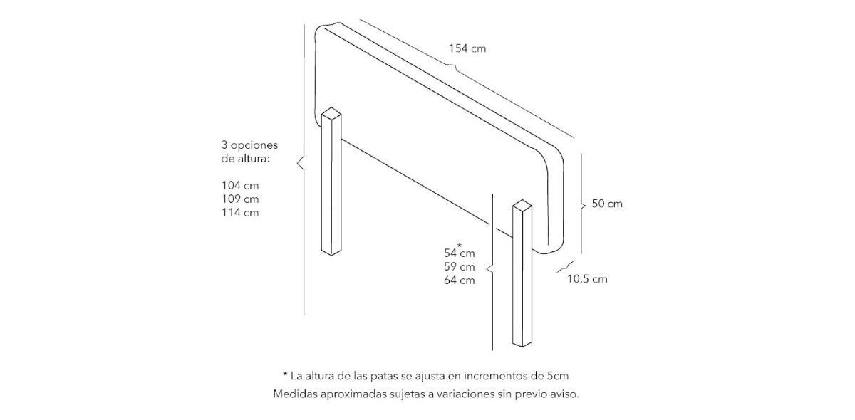 Cabecera Queen Size Altura Regulable Logan Rosa