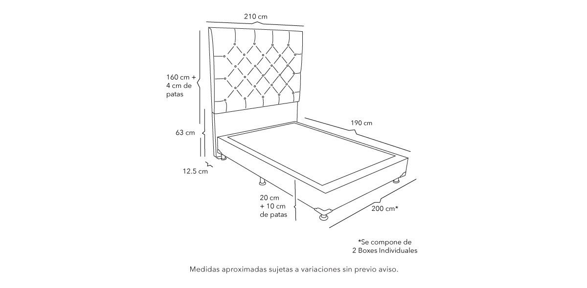 Cama King Size Capri Beige