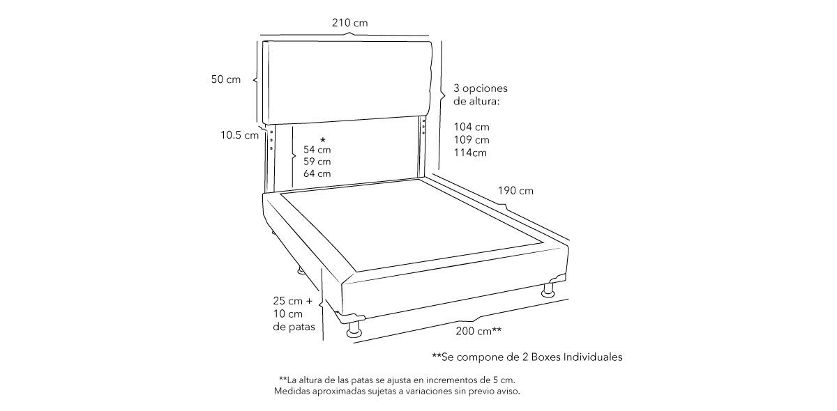 Cama King Size Catania Beige