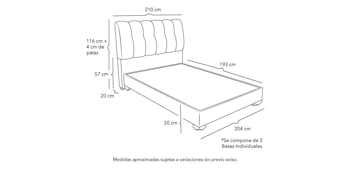 Cama King Size Nube Beige