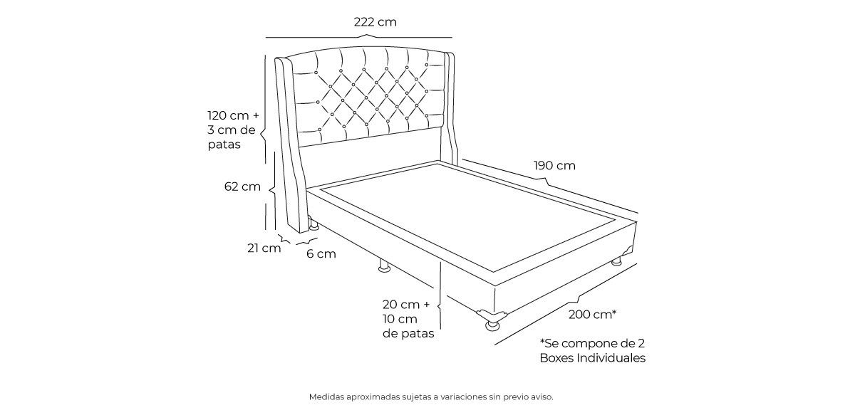 Cama King Size Sitka Beige