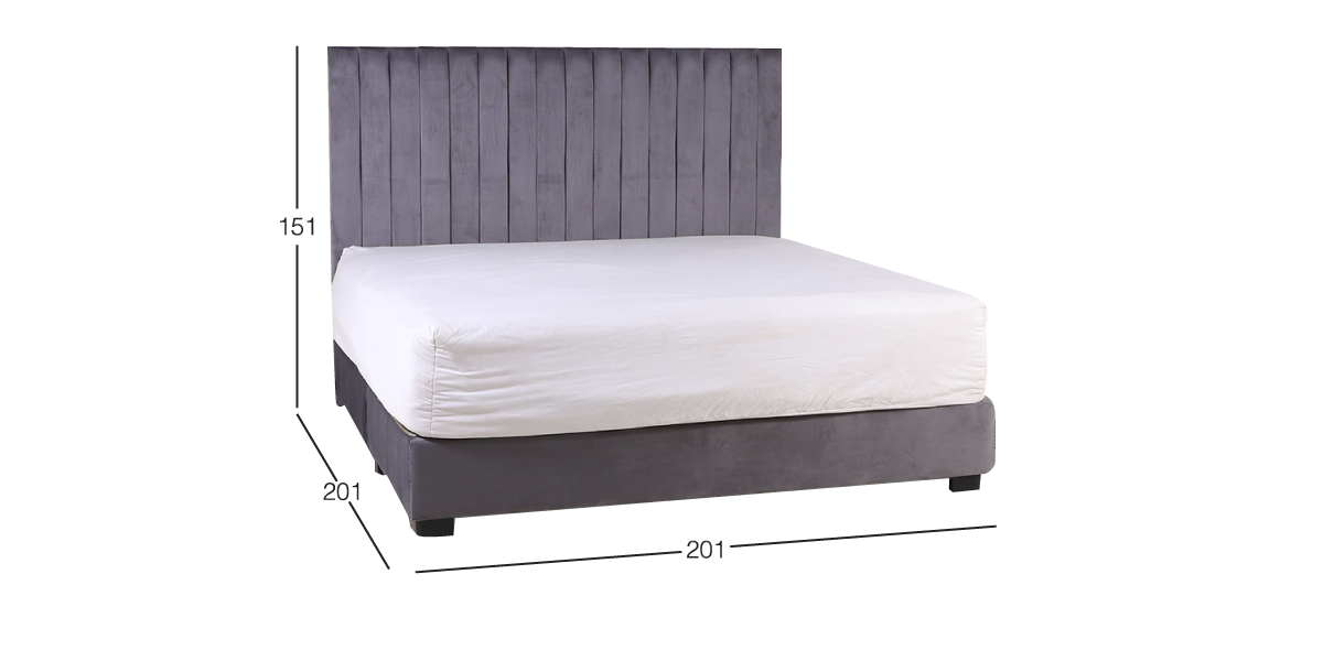Cama King Size Megan Gris 