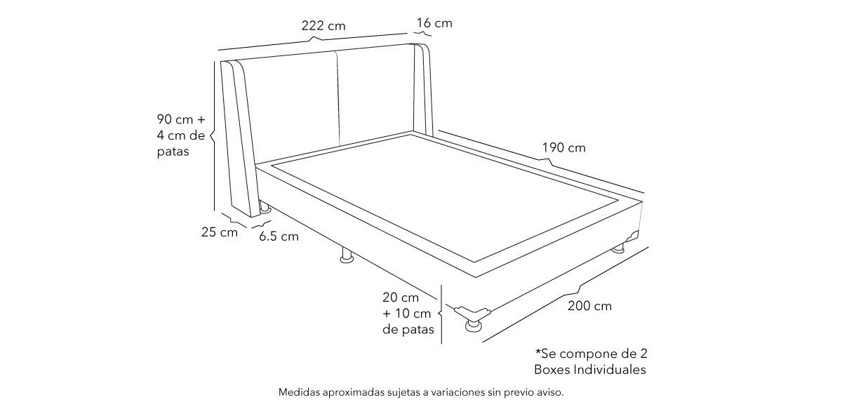 Cama King Size Milan  Gris