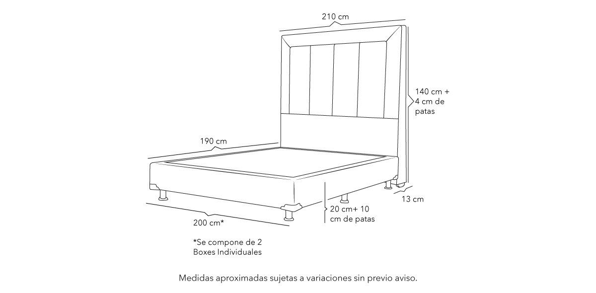 Cama King Size Davos Negro I