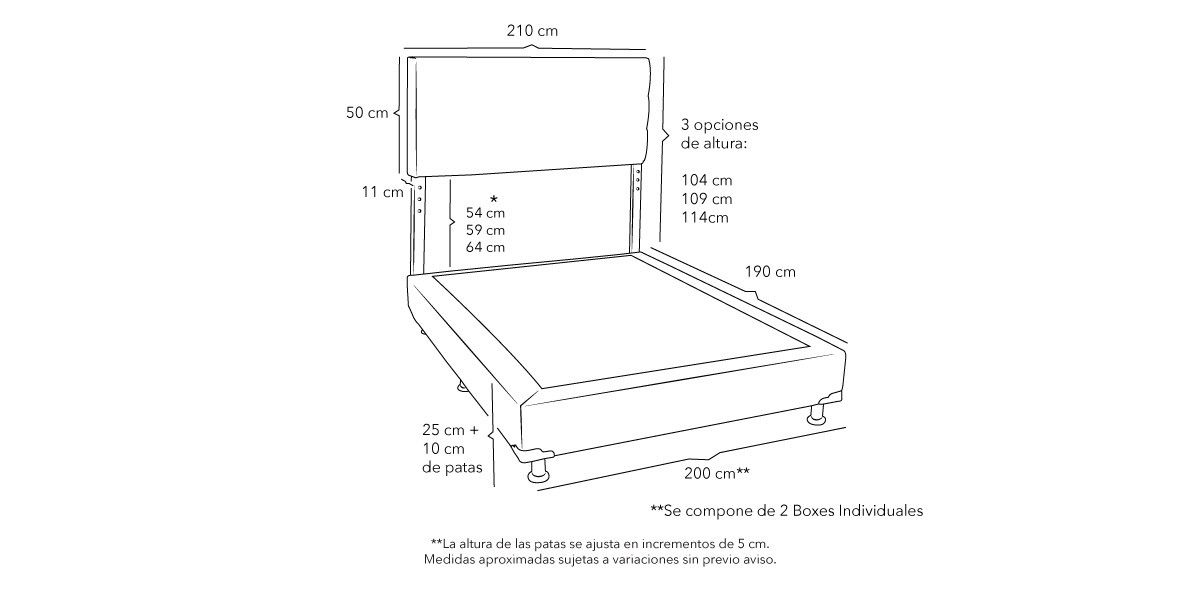 Cama King Size Londres  Negro