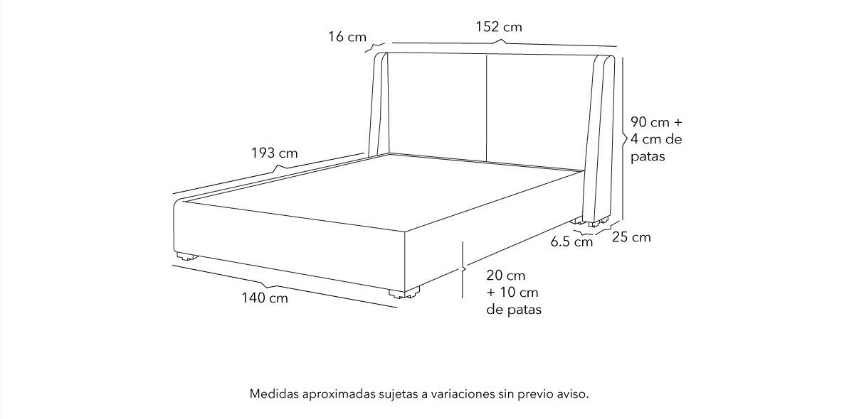 Cama Matrimonial Milan Azul